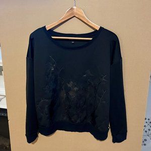 Rock & Republic Size Large Glam Rocker Black Pullover Sweatshirt